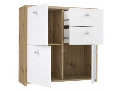Komoda BEST CHEST Forte 77,1 x 29,6 x 77,3cm dąb artisan biały SQNK223-C804