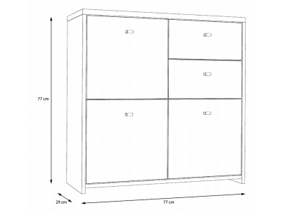 Komoda BEST CHEST Forte 77,1 x 29,6 x 77,3cm dąb artisan biały SQNK223-C804