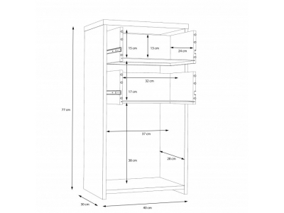 Komoda mała BEST CHEST Forte szuflady półka dąb artisan biały SQNK211-C804