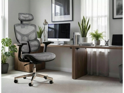 Fotel obrotowy pracowniczy biurowy gabinetowy EQ-1 szary Signal