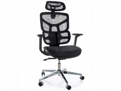 Fotel obrotowy pracowniczy biurowy gabinetowy EQ-1 czarny Signal