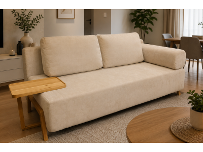 Sofa / Kanapa TINY z funkcją spania oraz stolikiem tkanina SORENO 682
