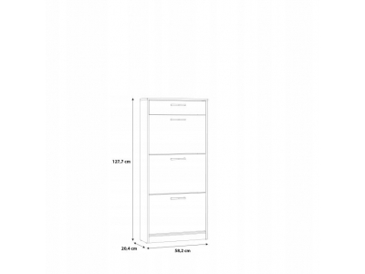 Szafka na buty Forte NIKO NIKD311 58,2 x 127,7 x 20,4 cm dąb artisan