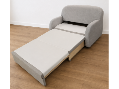 Sofa dwuosobowa z funkcją spania TOLA tkanina Verita 81 jasny szary