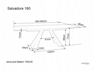 Stół rozkładany SALVADORE 160 (240 ) x 90 ceramic beż travertine / kaszmir