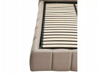 Łóżko podwójne z pojemnikiem tapicerowane PARMA 160x200 VELVET c. beż 40