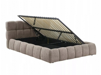 Łóżko podwójne z pojemnikiem tapicerowane PARMA 160x200 RAVEN ciemny beż 30