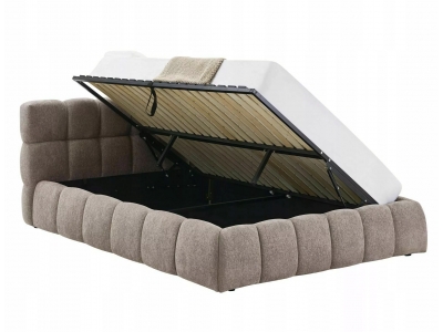 Łóżko podwójne z pojemnikiem tapicerowane PARMA 160x200 RAVEN ciemny beż 30