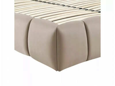 Łóżko podwójne z pojemnikiem tapicerowane PARMA 140x200 VELVET c. beż 40