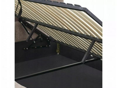 Łóżko podwójne z pojemnikiem tapicerowane PARMA 140x200 RAVEN ciemny beż 30