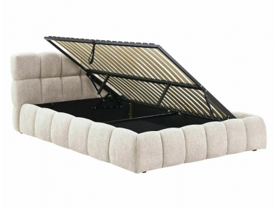 Łóżko podwójne z pojemnikiem tapicerowane PARMA Signal 160x200 RAVEN beż 24