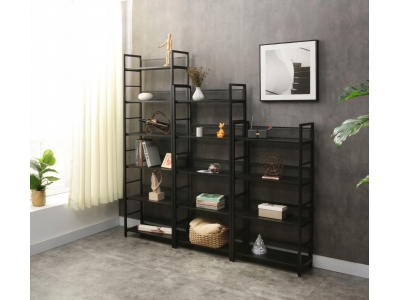 Regał wysoki metalowy na książki biurowy RAW R6 loft 187x60x28 czarny