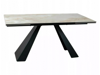 Stół rozkładany SALVADORE 160 (240 ) x 90 ceramic beż Onice Oro / czarny