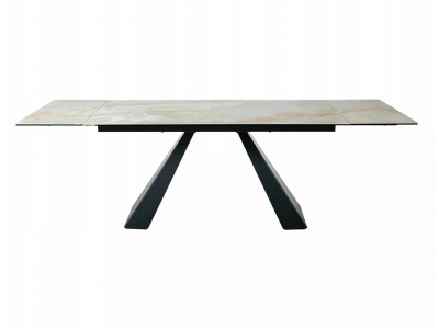 Stół rozkładany SALVADORE 160 (240 ) x 90 ceramic beż Onice Oro / czarny