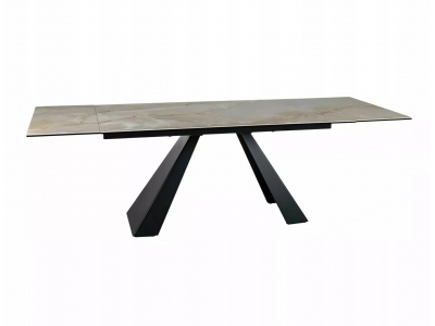 Stół rozkładany SALVADORE 160 (240 ) x 90 ceramic beż Onice Oro / czarny