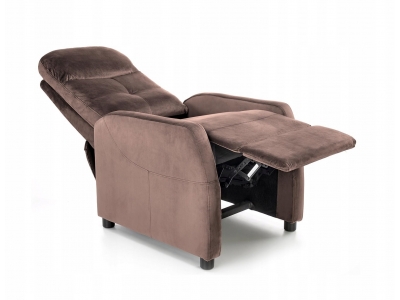 Fotel rozkładany wypoczynkowy relax FELIPE 2 velvet mokka bluvel 38 brąz