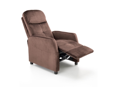 Fotel rozkładany wypoczynkowy relax FELIPE 2 velvet mokka bluvel 38 brąz