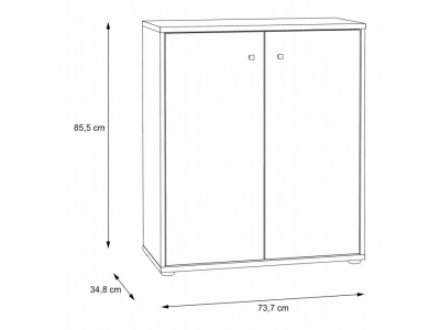 Komoda dwudrzwiowa z półkami ARCHBOX T2KK60-D78 dąb artisan Forte