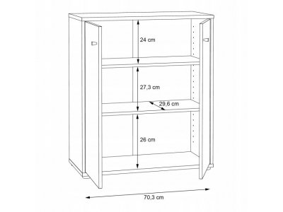 Komoda dwudrzwiowa z półkami ARCHBOX T2KK60-D78 dąb artisan Forte