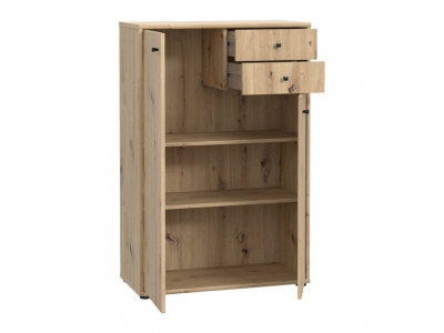 Komoda dwudrzwiowa z półkami szuflady ARCHBOX T2KK20-D78 dąb artisan Forte