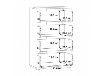 Komoda z szufladami NIKO CPLK14N-D78 Forte dąb artisan 50.2 x 81.7 cm