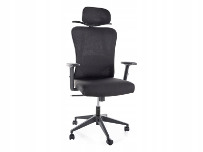 Fotel obrotowy ergonomiczny biurowy z zagłówkiem BHP Q-080M czarny