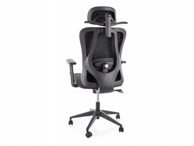 Fotel obrotowy ergonomiczny biurowy z zagłówkiem BHP Q-080M czarny