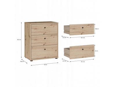Komoda z szufladami ARCHBOX T2KK112-D78 Forte dąb artisan 54 x 66.3 x 34.8