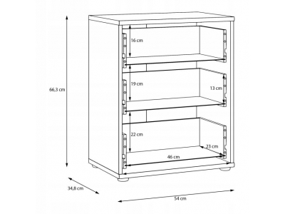 Komoda z szufladami ARCHBOX T2KK112-D78 Forte dąb artisan 54 x 66.3 x 34.8