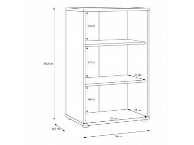 Komoda L/P wysoka 85,5 cm z półkami ARCHBOX T2KK214-D78 dąb artisan Forte