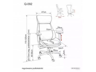 Fotel obrotowy Signal biurowy do komputera TILT Q-092 granatowy ekoskóra