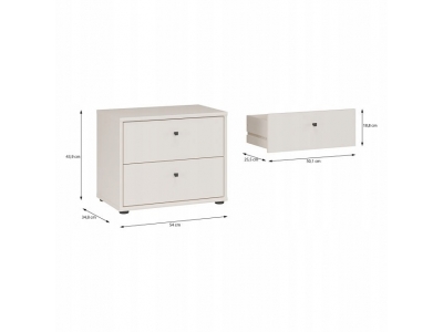 Komoda szafka nocna szauflady ARCHBOX T2KK011-D78 beż piaskowy Forte 54cm