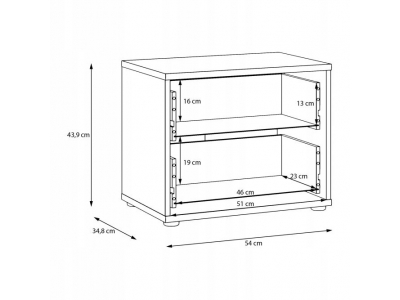 Komoda szafka nocna szauflady ARCHBOX T2KK011-D78 dąb artisan Forte 54cm