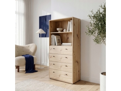 Regał ARCHBOX na książki z szaufladami T2KR411-D78 dąb artisan Forte