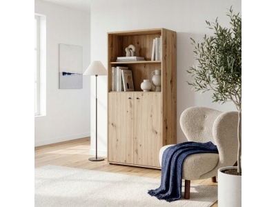 Regał ARCHBOX na książki z zamykaną szafką T2KR421-D78 dąb artisan Forte
