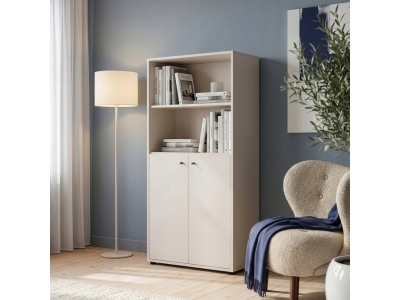 Regał ARCHBOX na książki z zamykaną szafką T2KR421-U60 beż piaskowy Forte