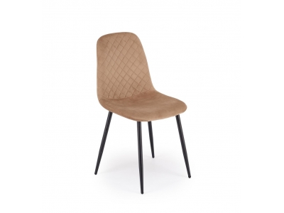 Krzesło tapicerowane salon jadalnia K608 Halmar tkanina velvet HLR11 beżowy