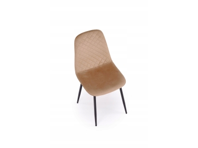 Krzesło tapicerowane salon jadalnia K608 Halmar tkanina velvet HLR11 beżowy