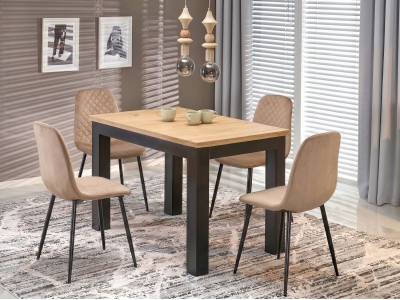 Krzesło tapicerowane salon jadalnia K608 Halmar tkanina velvet HLR11 beżowy
