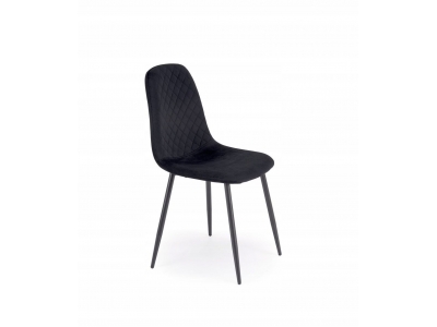 Krzesło tapicerowane salon jadalnia K608 Halmar tkanina velvet HLR66 czarny
