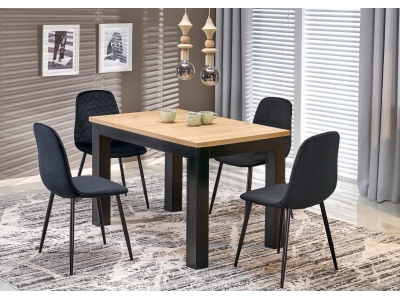 Krzesło tapicerowane salon jadalnia K608 Halmar tkanina velvet HLR66 czarny