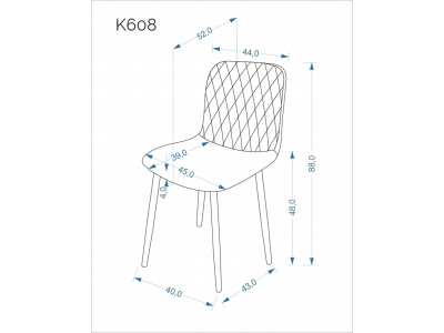 Krzesło tapicerowane salon jadalnia K608 Halmar tkanina velvet HLR66 czarny